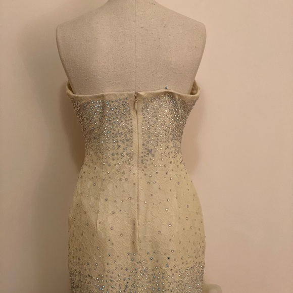 Cream and rhinestones party dress - Picture 7 of 9